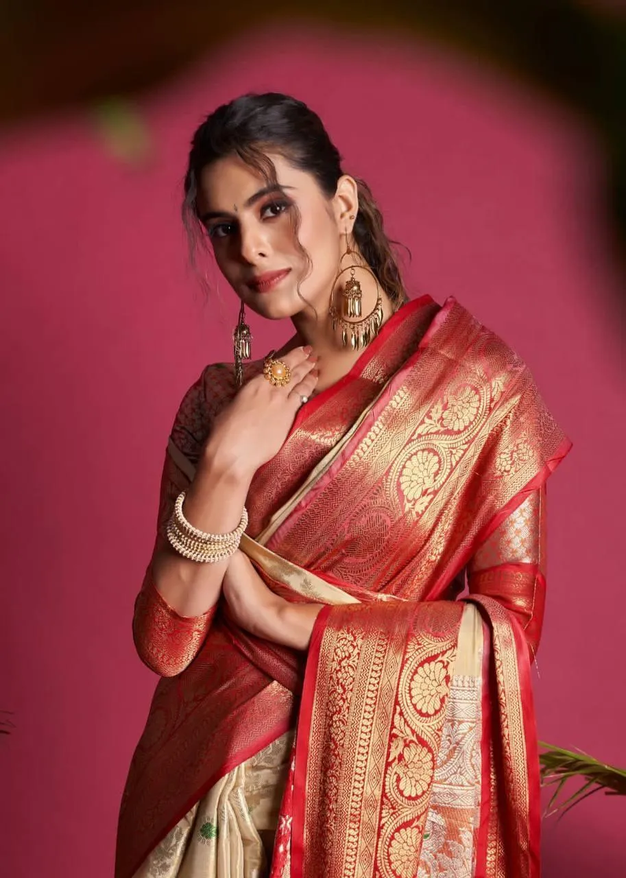 Peach Kanjivaram Silk  Saree