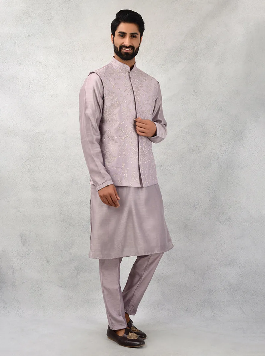 Purple Kurta Set with Koti | TULA