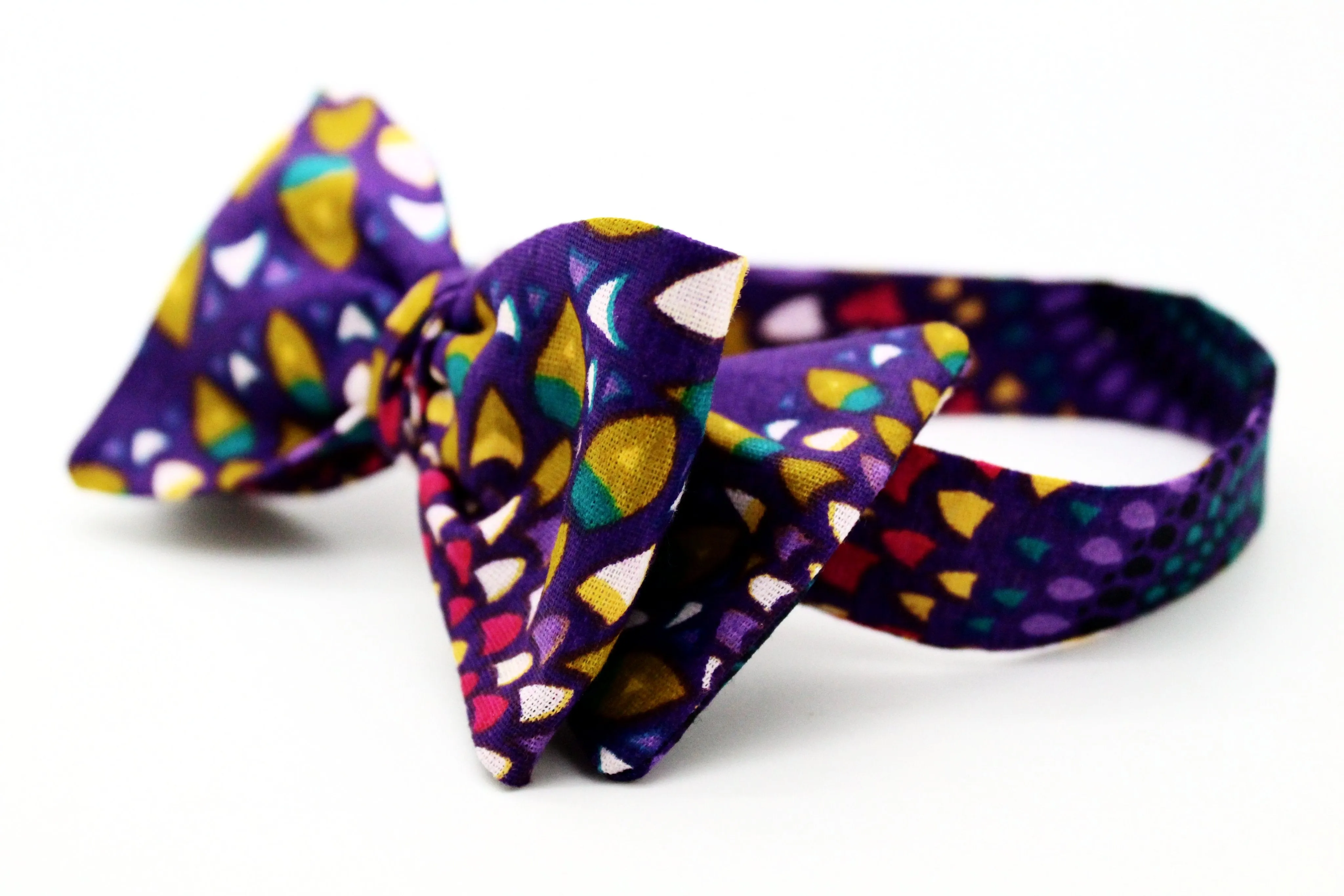 Purple Rain African Print Bow Tie