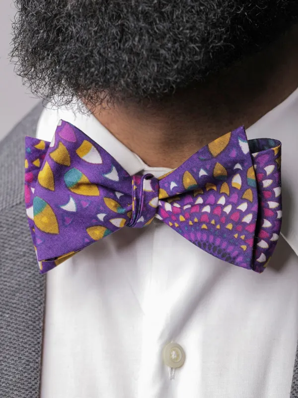 Purple Rain African Print Bow Tie