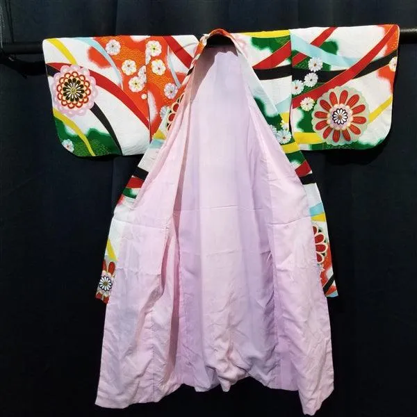 "Floating Mums" Vintage Girl's Kimono