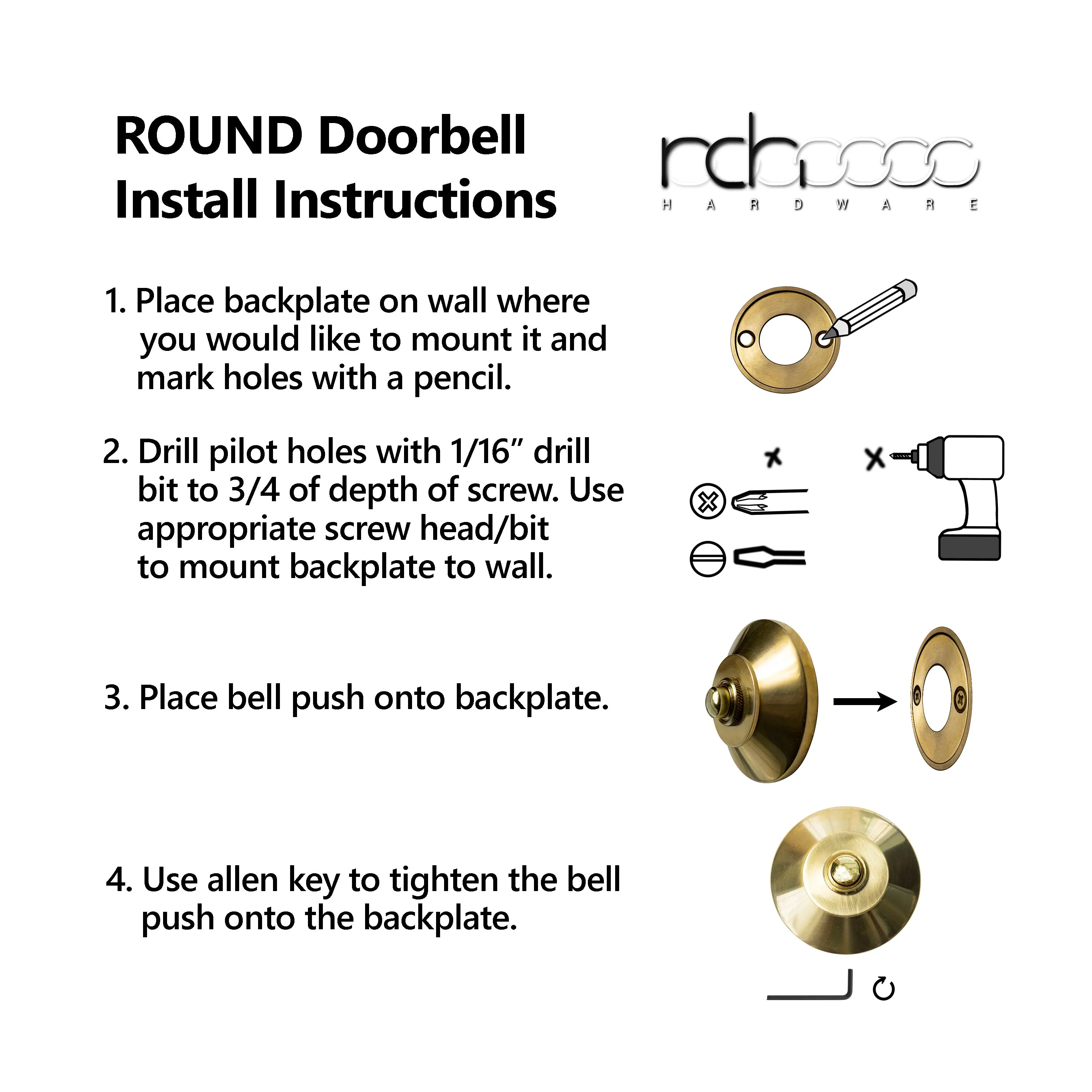 [Radiance Doorbell] Round Brass Doorbell