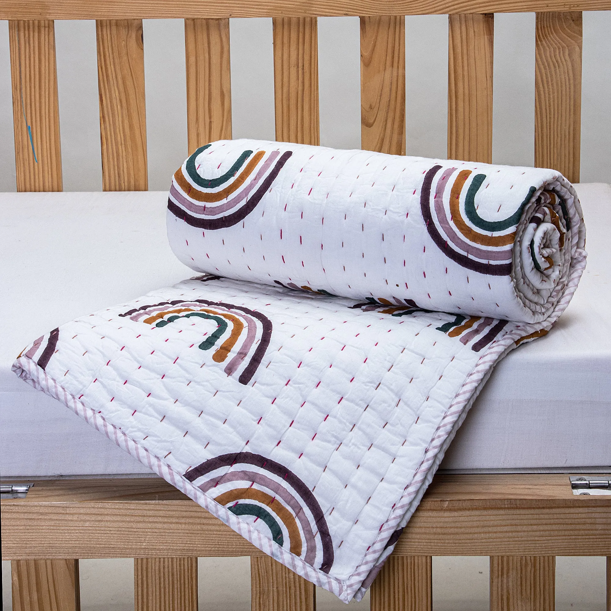 Rainbow Soft Mulmul Cotton Baby Blankets and Quilts