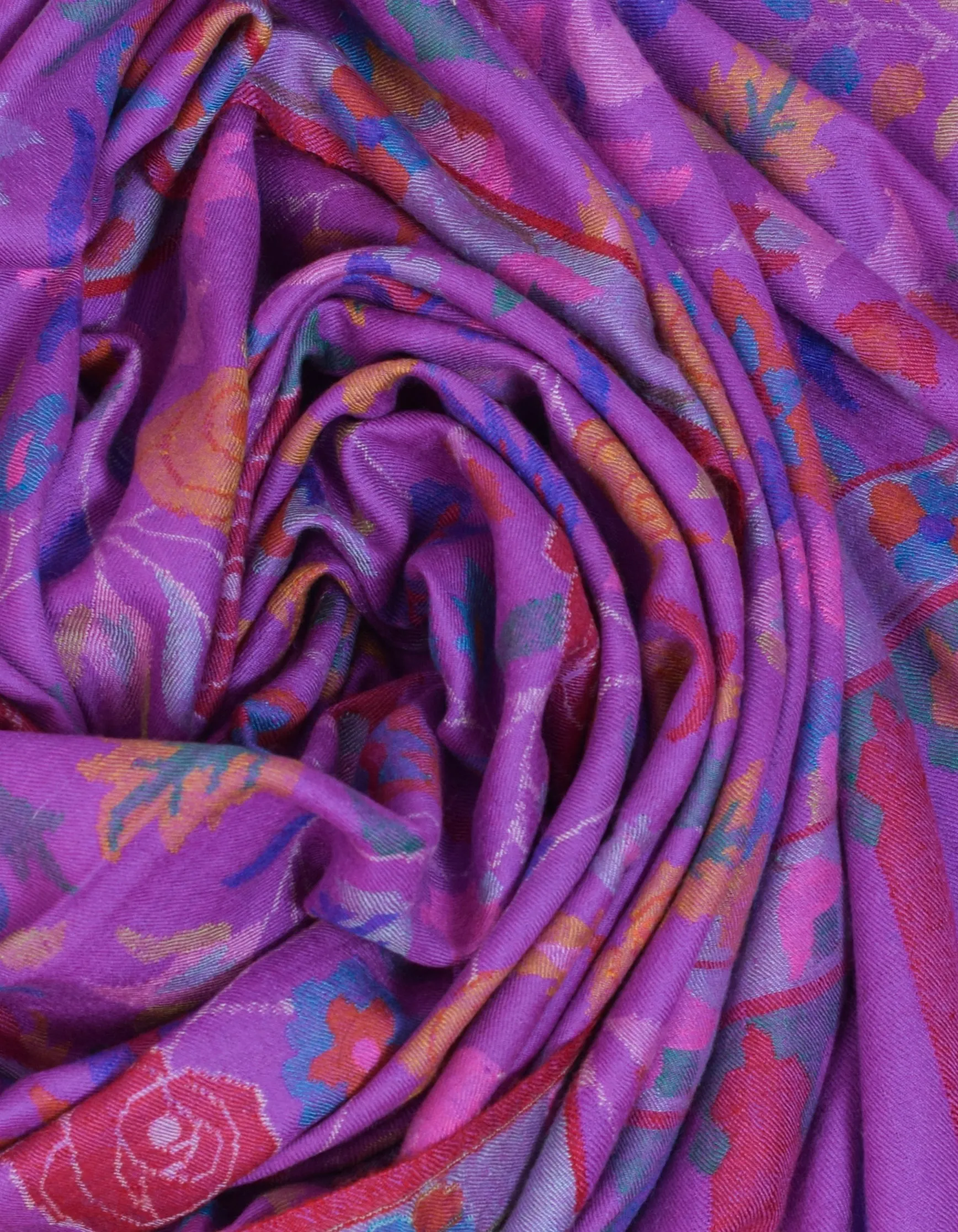 Regal Purple Handwoven Kani Pattern Pashmina Shawl