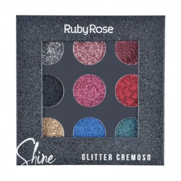 Ruby Rose Shine, Glitter Cream Palette - Black