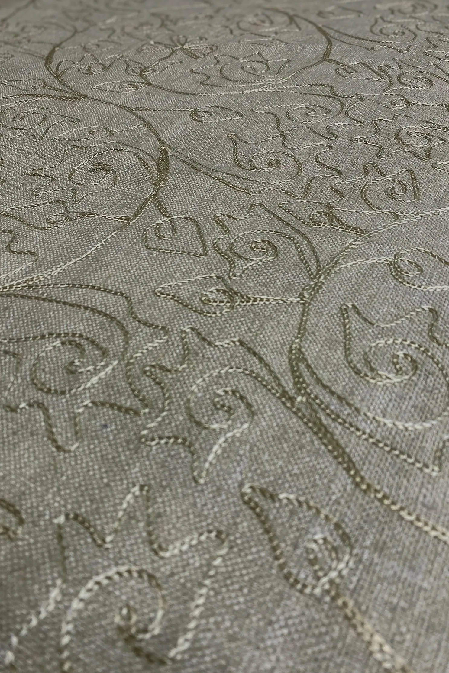 Sand Embroidered Silk Linen MEMT-018-46