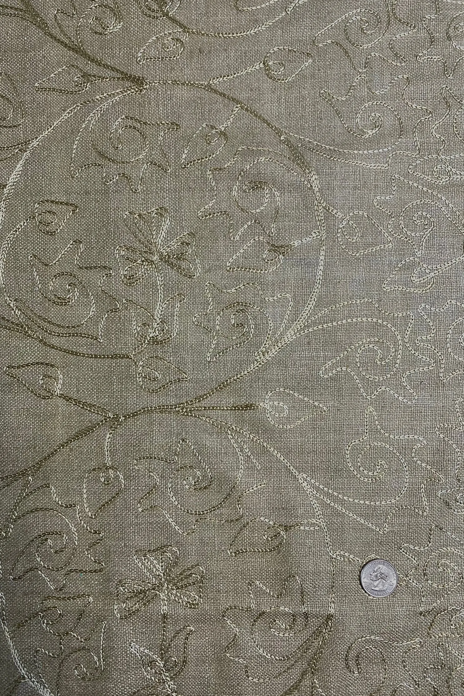 Sand Embroidered Silk Linen MEMT-018-46