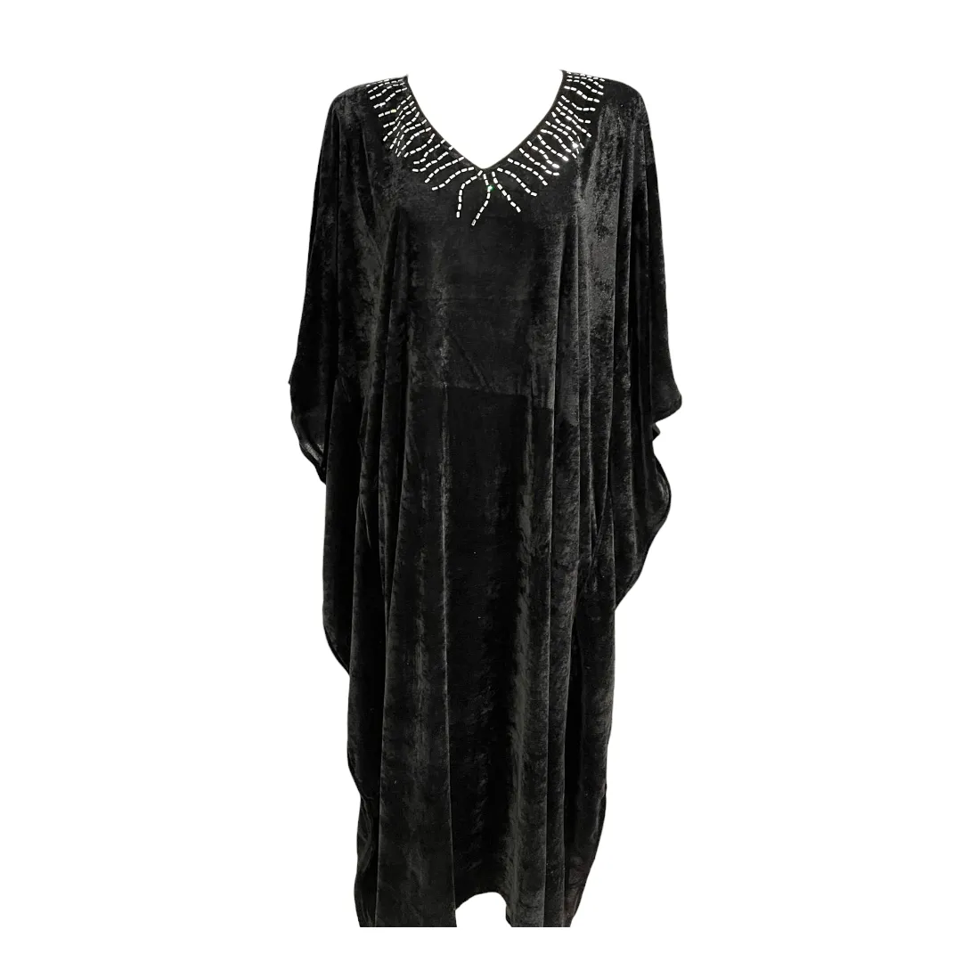 Shine Bright in the Black Velvet Kaftan Maya Bling - AU 14-26