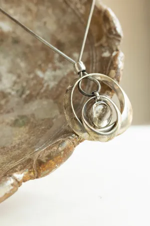 Silver Sculptural Medallion Necklace