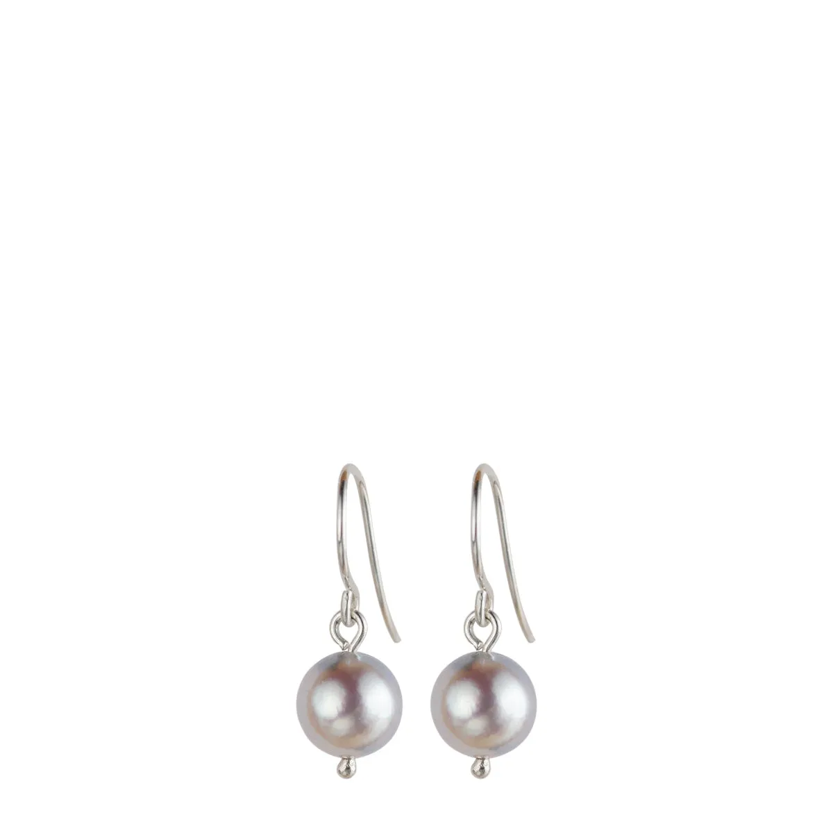 Sterling Silver Akoya Pearl Drop Earrings