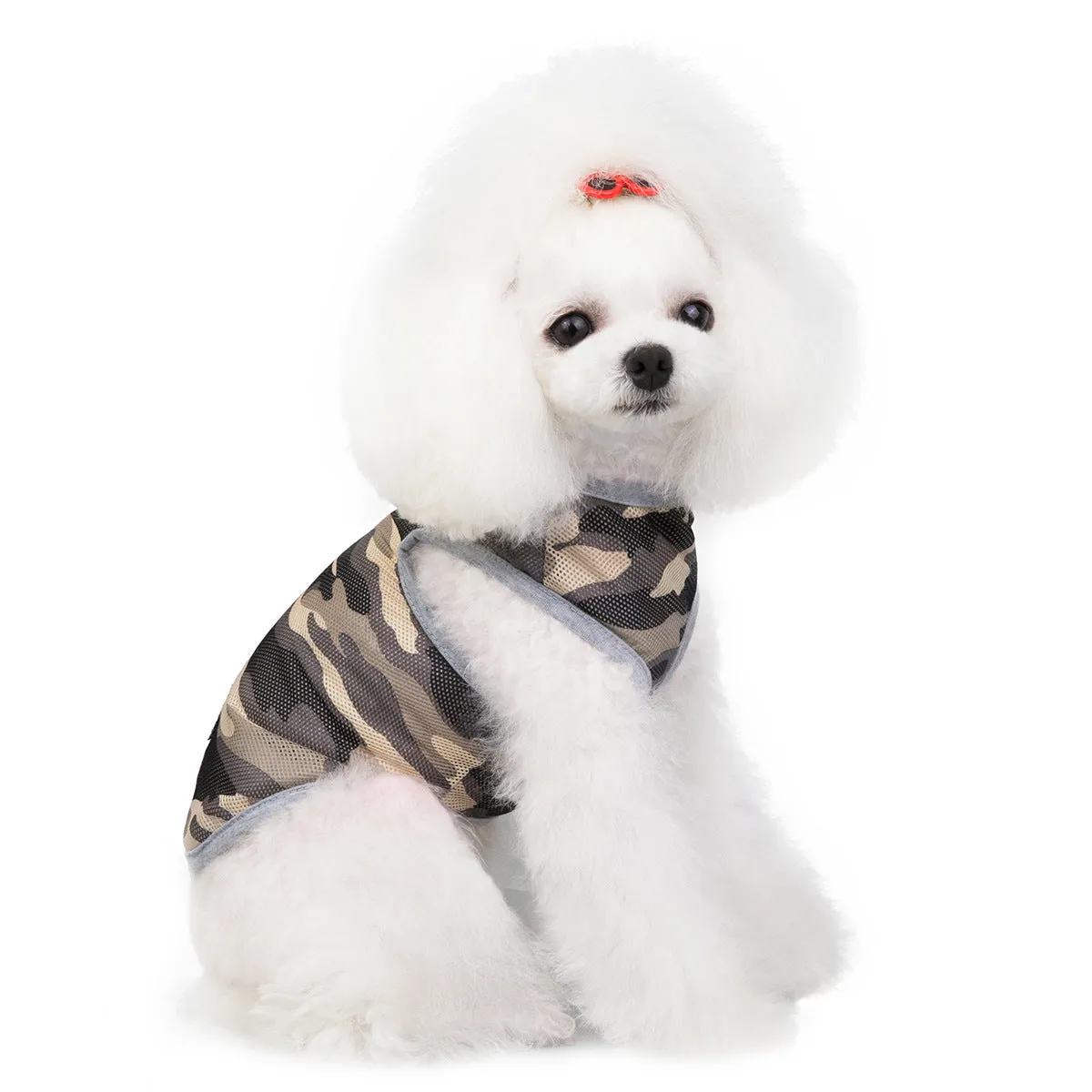 Summer sunscreen camouflage mesh breathable pet clothing