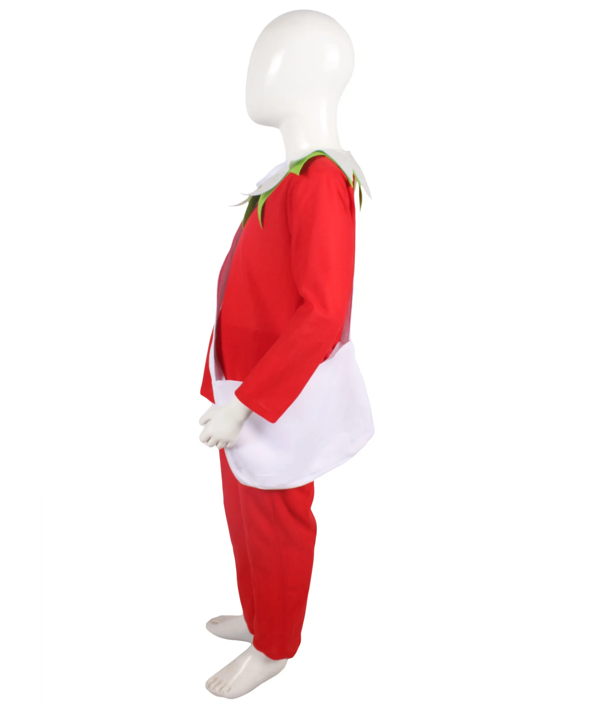 Teens Christmas Costume for Santa's Sidekick Red Costume with Bag| Perfect for Halloween & Christmas Events| Flame-retardant Synthetic Fabric