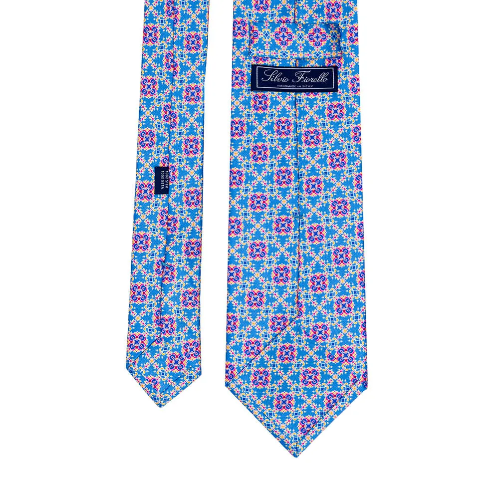 The Timeo Light Blue Duchesse Silk Tie