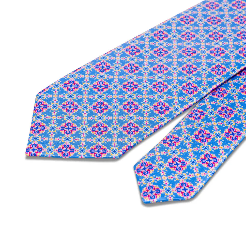 The Timeo Light Blue Duchesse Silk Tie