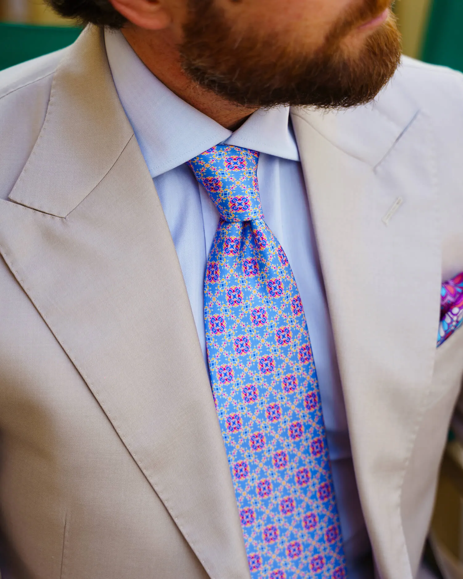 The Timeo Light Blue Duchesse Silk Tie