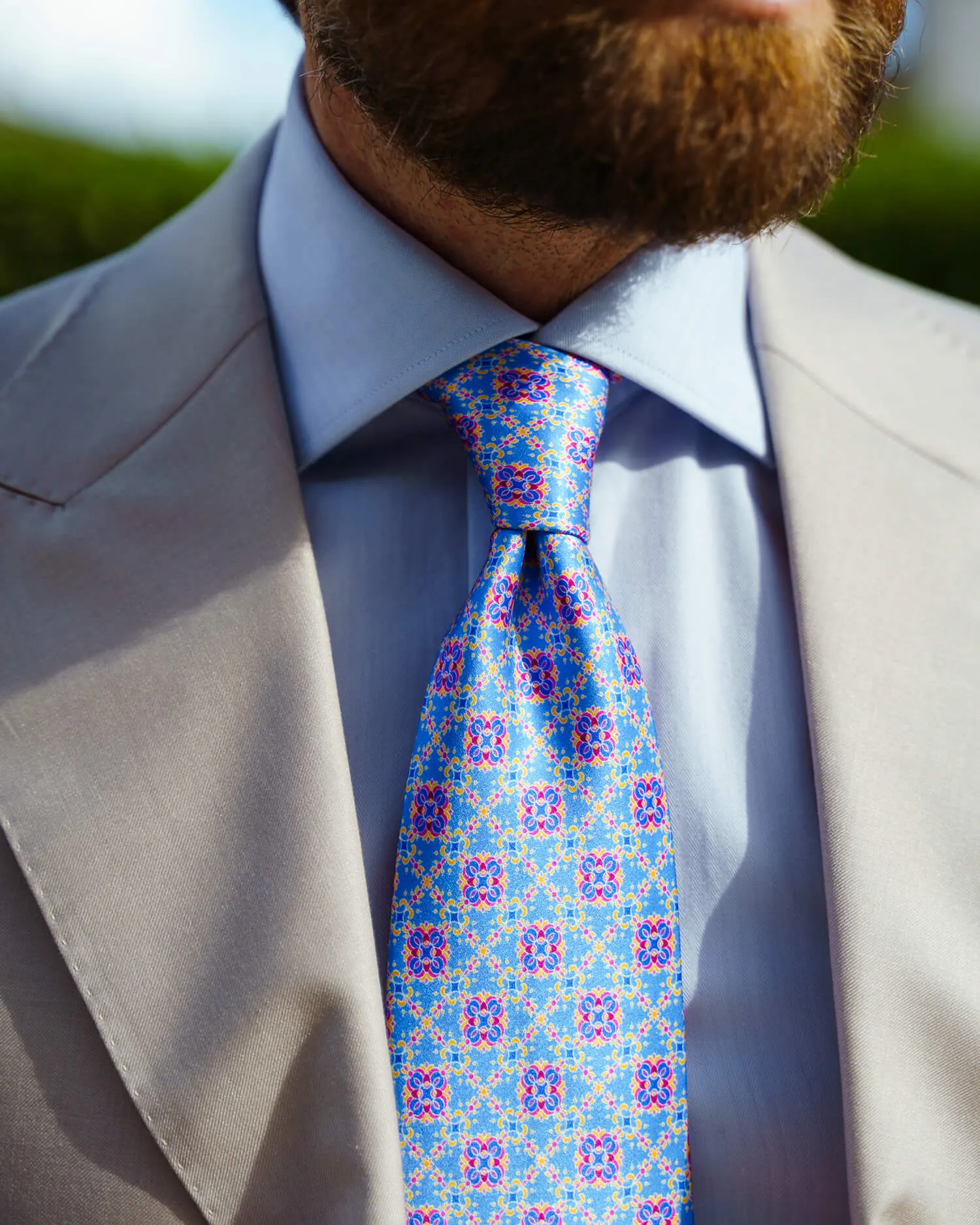 The Timeo Light Blue Duchesse Silk Tie