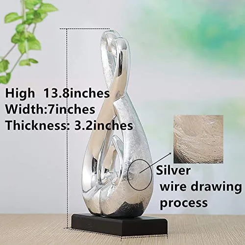 WEIDILIDU Ceramic Statue - Silver Statue - Home Decoration - Pottery Decoration Sculpture - Creative Home Modern Home Decoration Gift Office Living Room Decoration Collection Souvenir (Silver 3434)