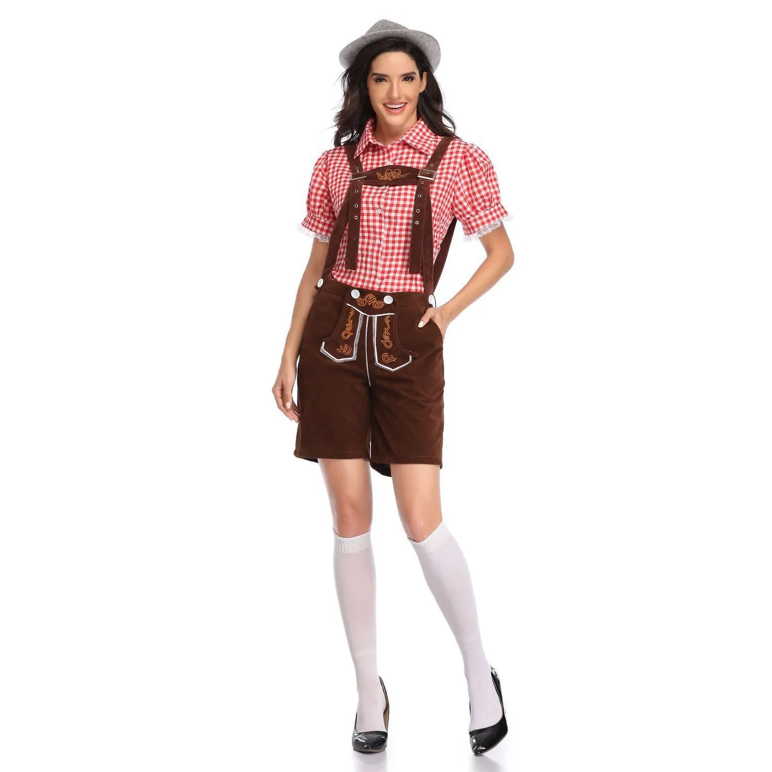 Women's Lederhosen German Bavarian Oktoberfest Halloween Tavern Maid Costume