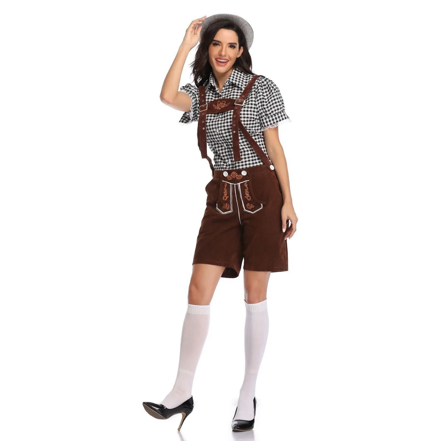 Women's Lederhosen German Bavarian Oktoberfest Halloween Tavern Maid Costume