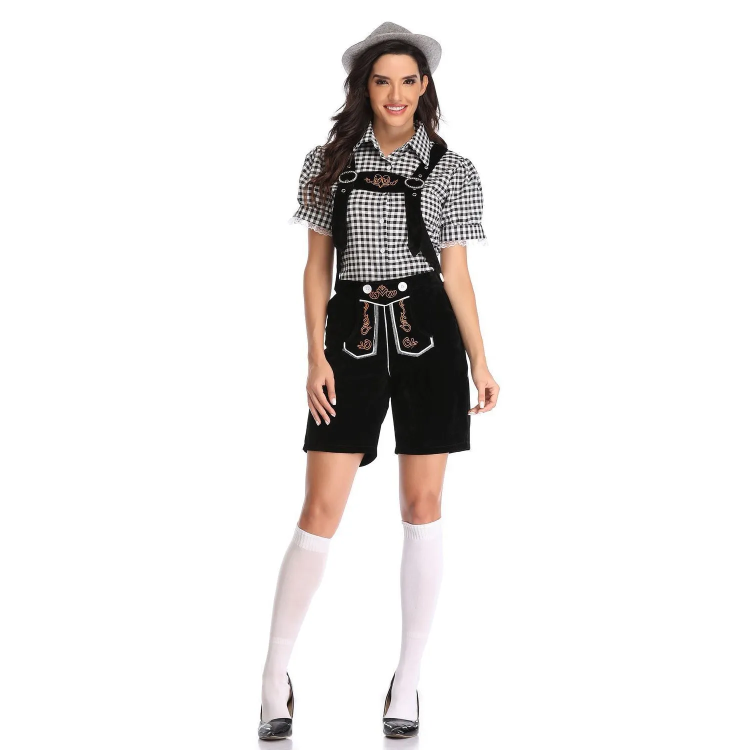 Women's Lederhosen German Bavarian Oktoberfest Halloween Tavern Maid Costume