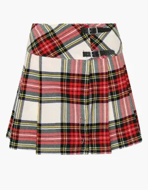 Women's Red and White Tartan Kilt